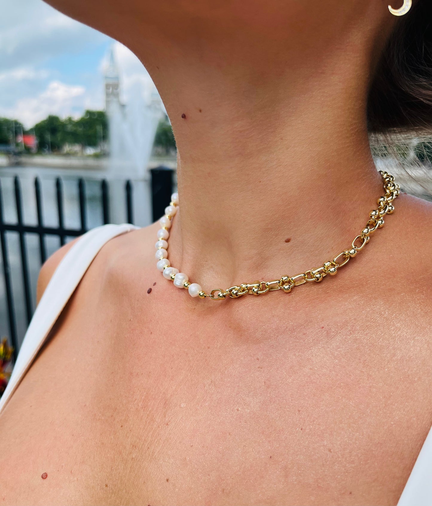 Collier Dual Sun doré waterproof & hypoallergénique HÉMÉRA