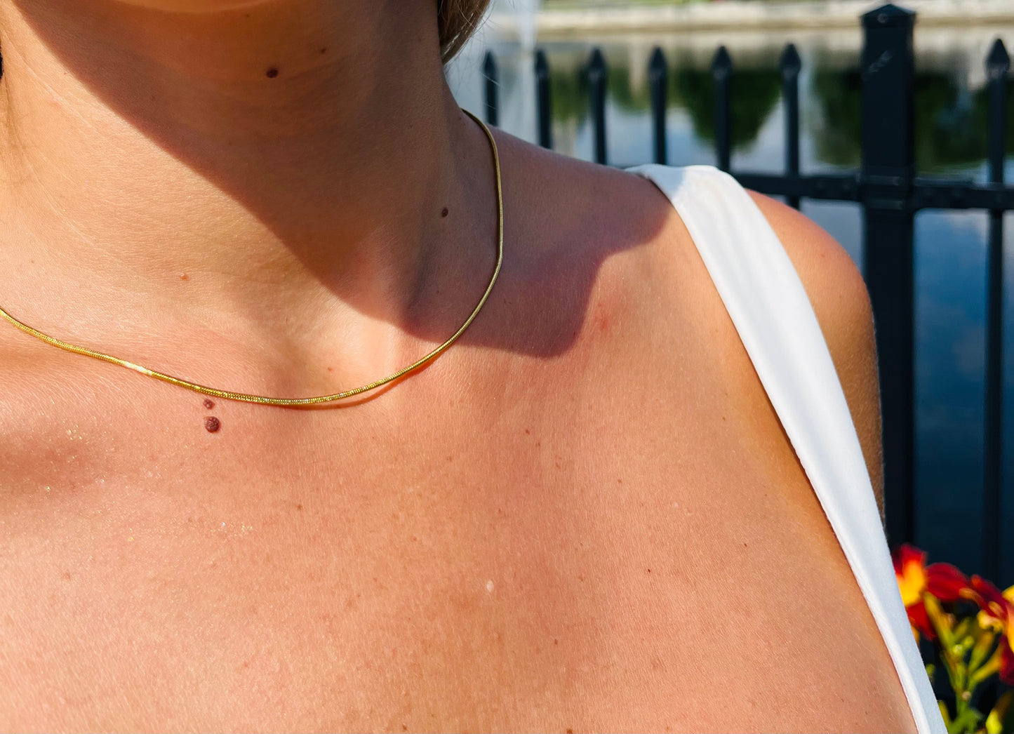 Collier Round Snake doré argenté waterproof & hypoallergénique HÉMÉRA