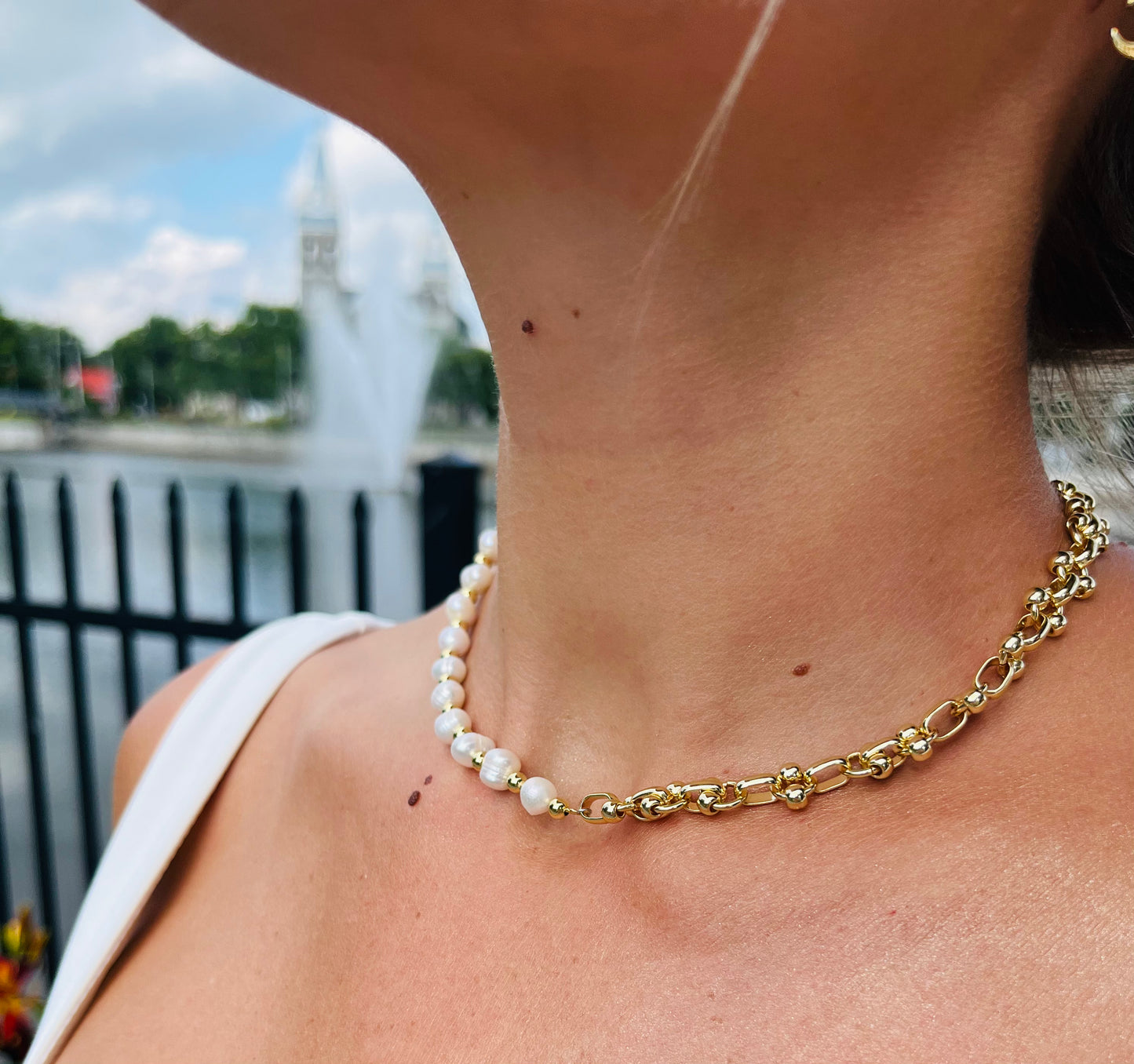 Collier Dual Sun doré waterproof & hypoallergénique HÉMÉRA