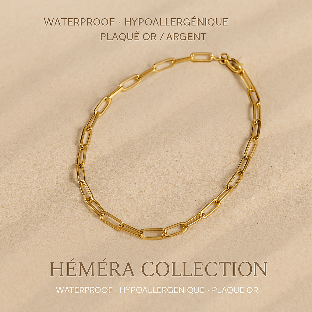 Bracelet Chainy doré waterproof & hypoallergénique HÉMÉRA