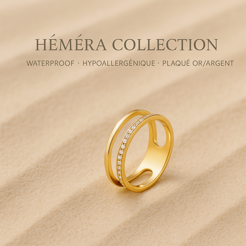 Bague glamour waterproof & hypoallergénique – Style lumineux