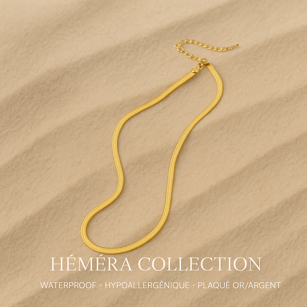La Flat Snake – Collier doré waterproof HÉMÉRA