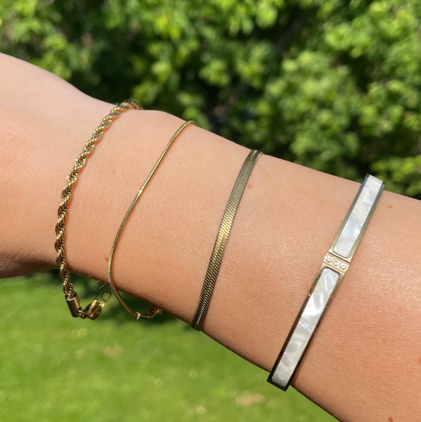 Collier La Flat Snake doré waterproof & hypoallergénique HÉMÉRA