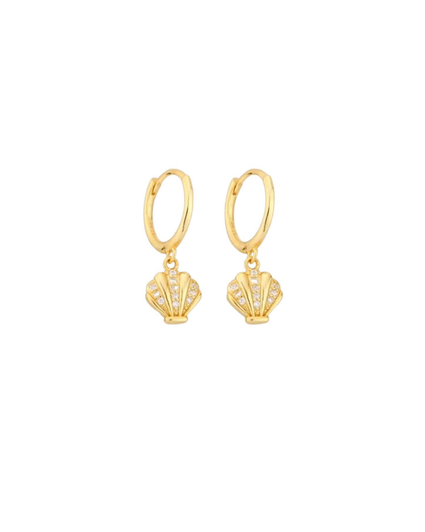Boucles d'oreille La Mermaid coquillage suspendu zircon waterproof & hypoallergéniques HÉMÉRA