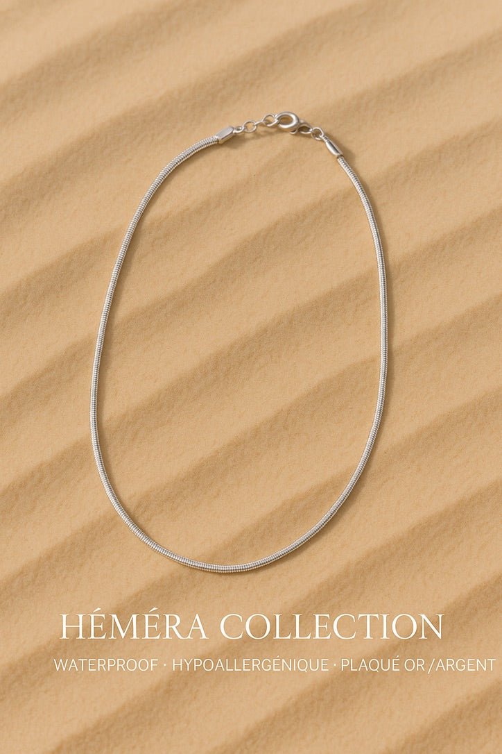 Collier Mini Flat Snake doré waterproof & hypoallergénique HÉMÉRA