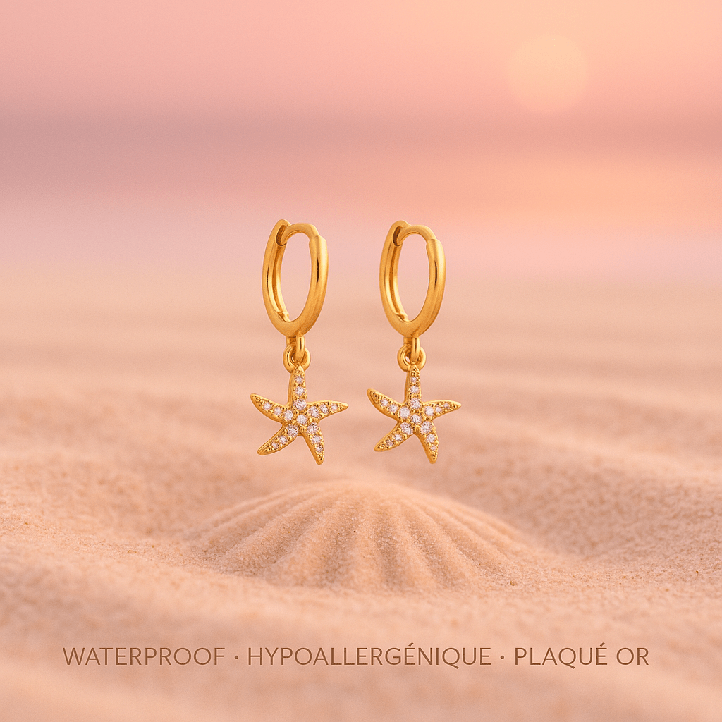 Boucles étoile de mer waterproof & hypoallergéniques – Élégance marine