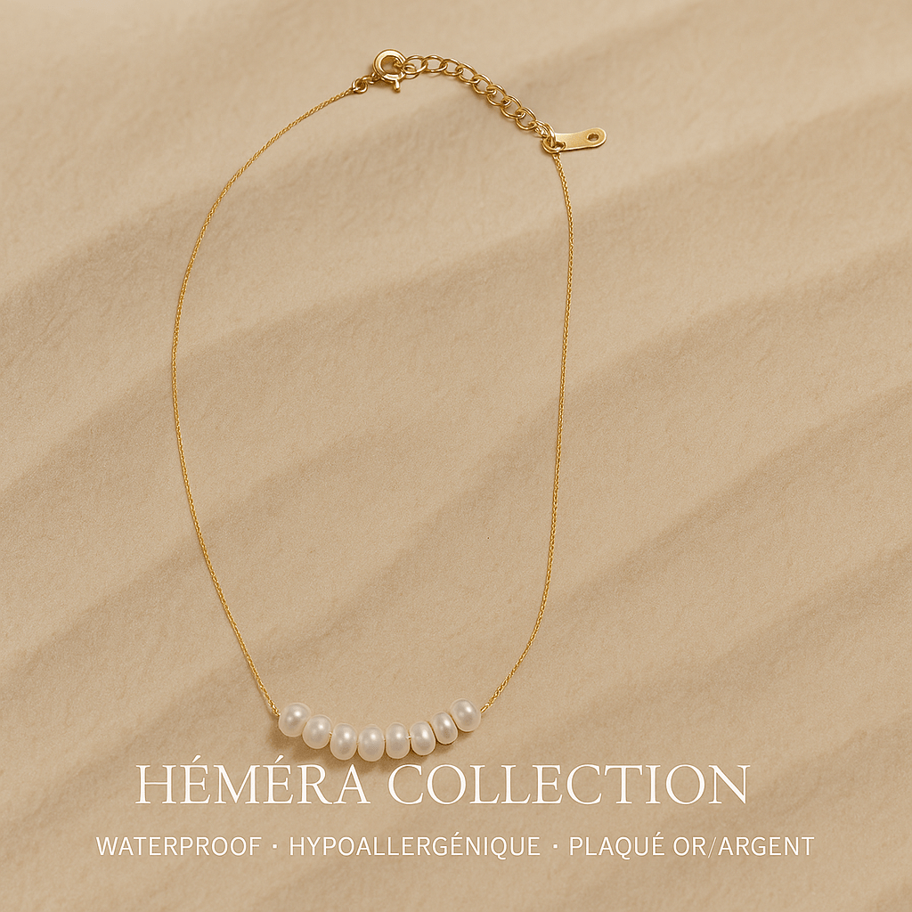 Collier La Séréna perles d’eau douce waterproof & hypoallergénique HÉMÉRA