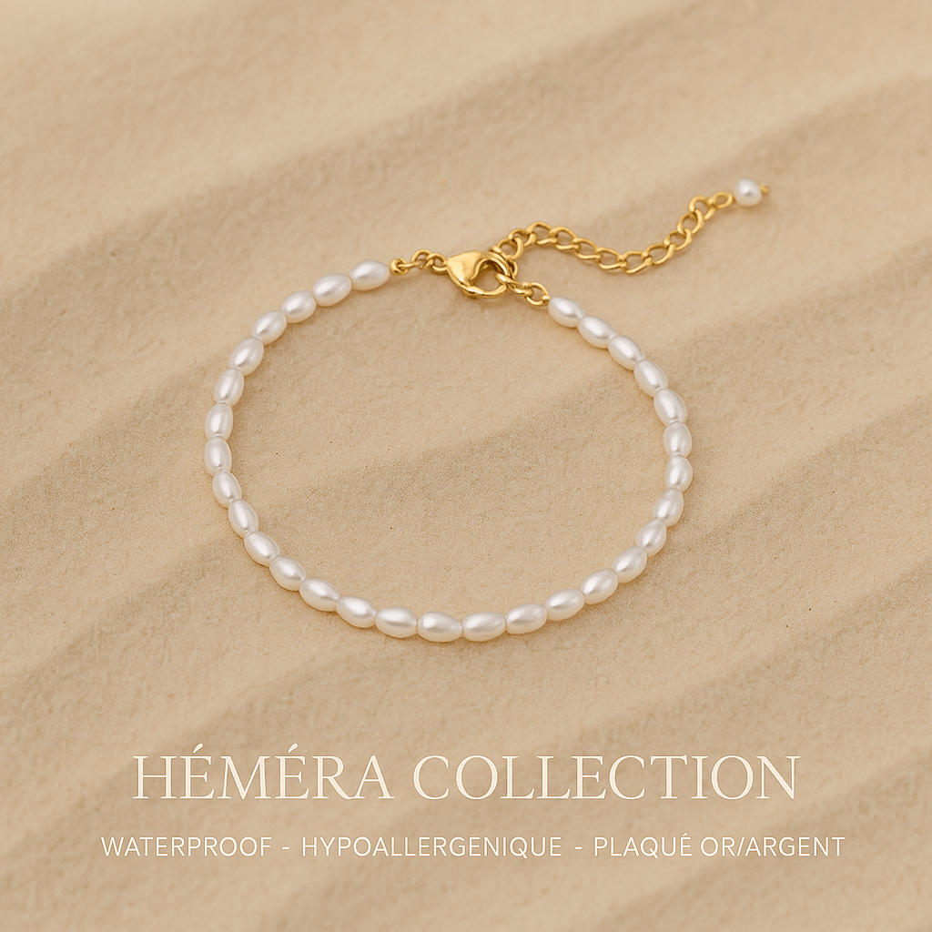 Bracelet perles d’eau douce waterproof & hypoallergénique – Élégance délicate
