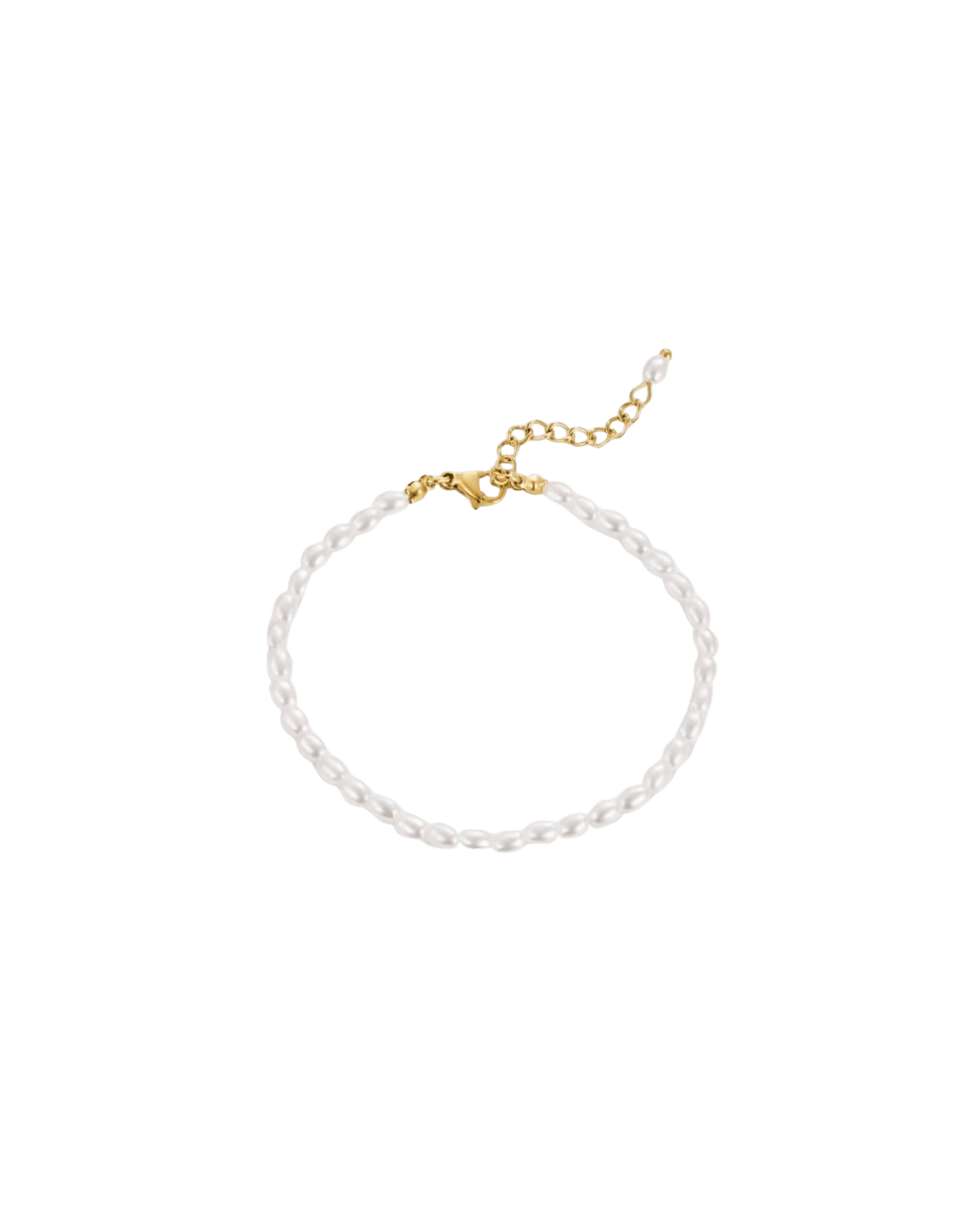 Bracelet La Sweet Pearl perles ovales chaînette plaqué or waterproof & hypoallergénique HÉMÉRA