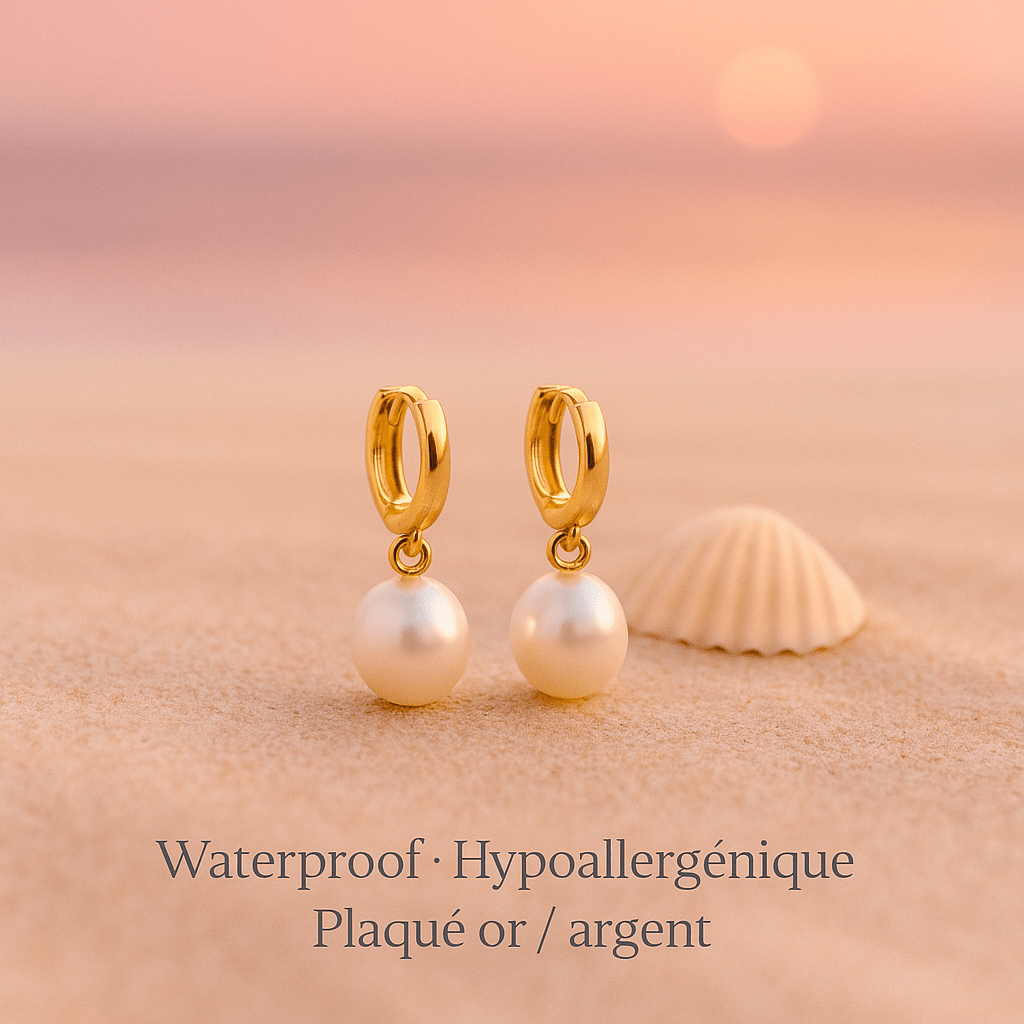 Boucles perles d’eau douce waterproof & hypoallergéniques – Élégance intemporelle