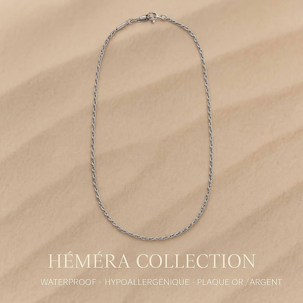 Collier La Twist torsadé doré waterproof & hypoallergénique HÉMÉRA