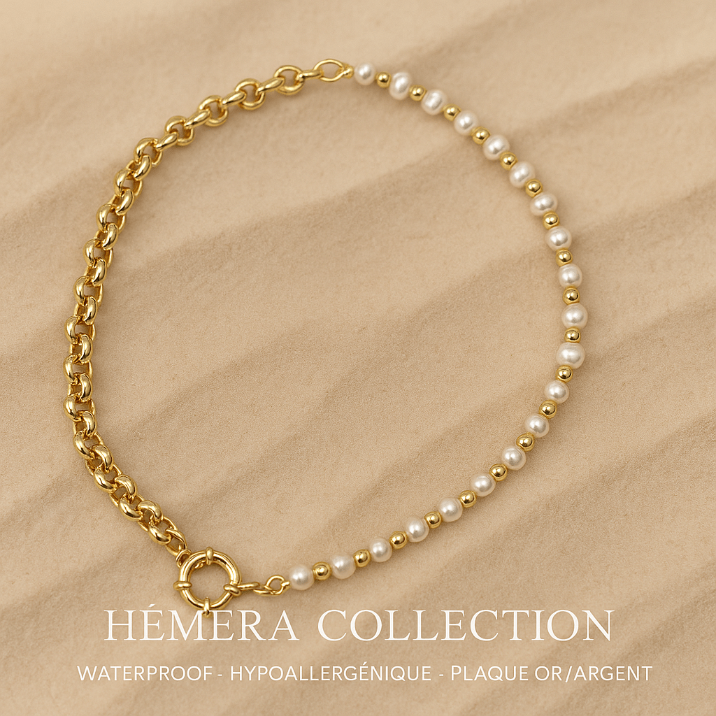 Collier Dual Sun doré waterproof & hypoallergénique HÉMÉRA