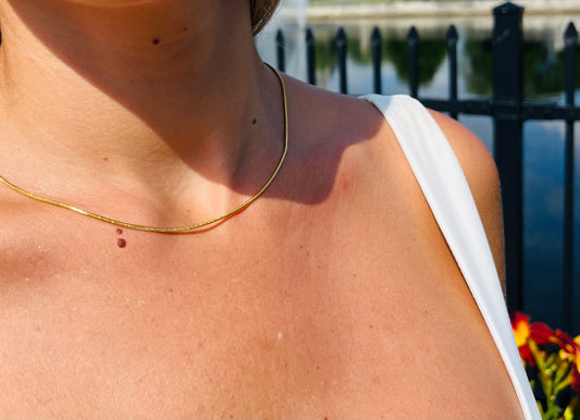 Collier Round Snake doré argenté waterproof & hypoallergénique HÉMÉRA