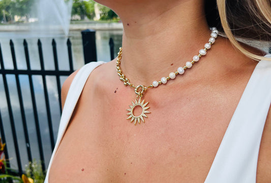 Collier Dual Sun doré waterproof & hypoallergénique HÉMÉRA