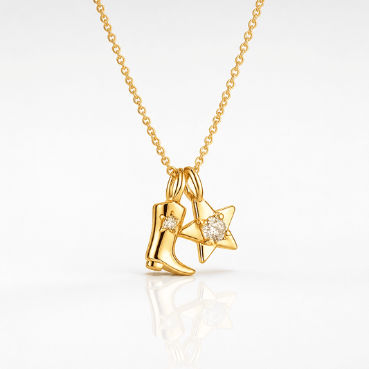 Collier La Starlight – Étoile et botte western - Héméra