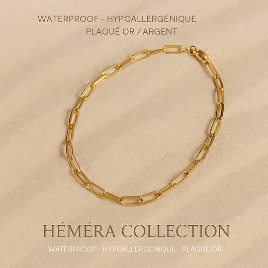 Bracelet Chainy doré waterproof & hypoallergénique HÉMÉRA