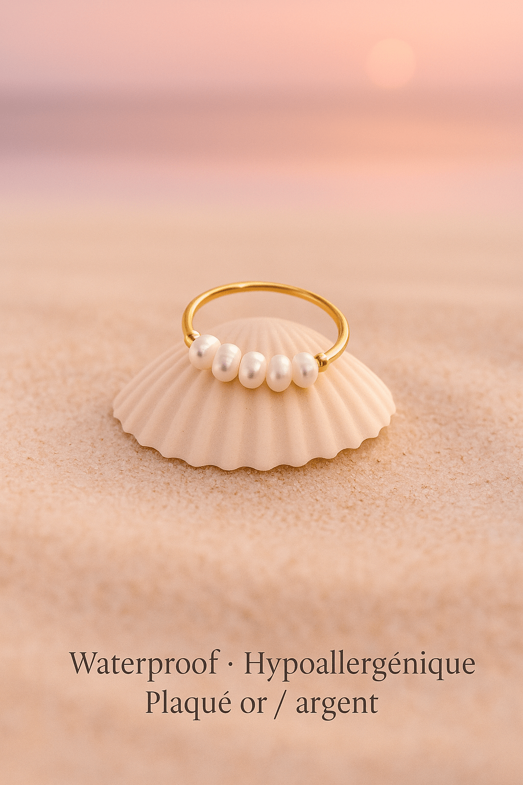 Bague Little Pearl perle d’eau douce waterproof & hypoallergénique HÉMÉRA