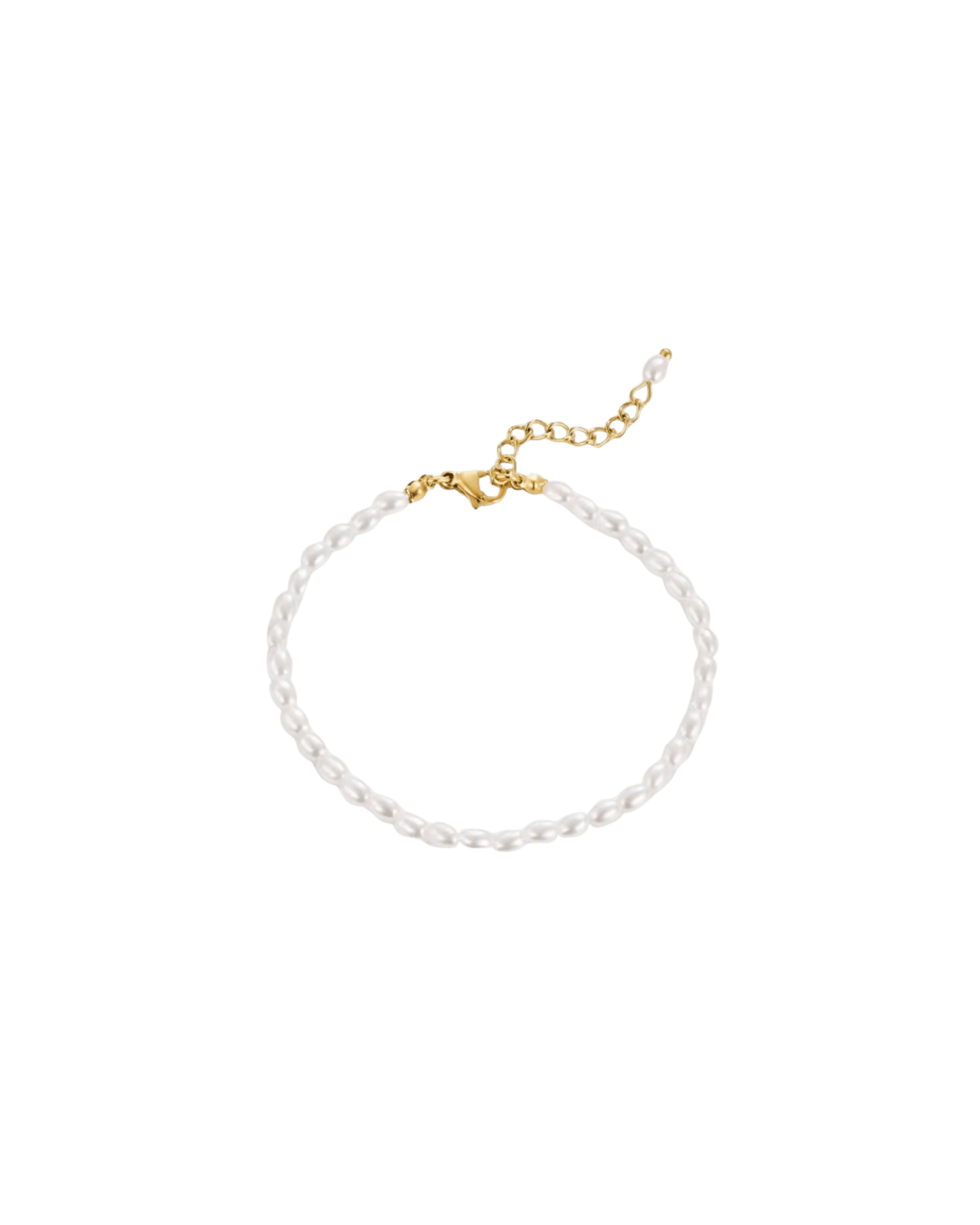 Bracelet La Sweet Pearl perles ovales chaînette plaqué or waterproof & hypoallergénique HÉMÉRA