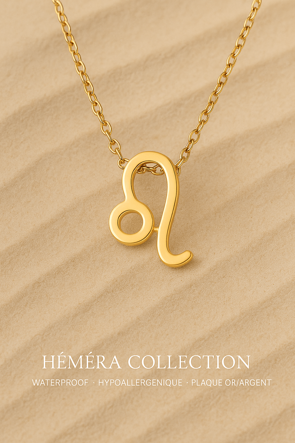 Collier Lion zodiaque waterproof & hypoallergénique HÉMÉRA