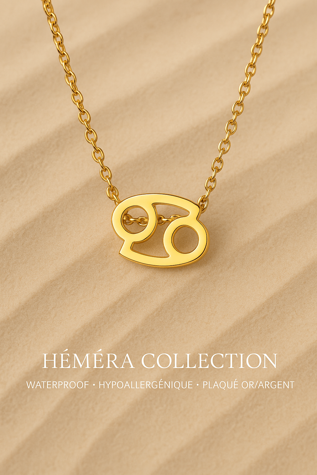 Collier Cancer zodiaque waterproof & hypoallergénique HÉMÉRA