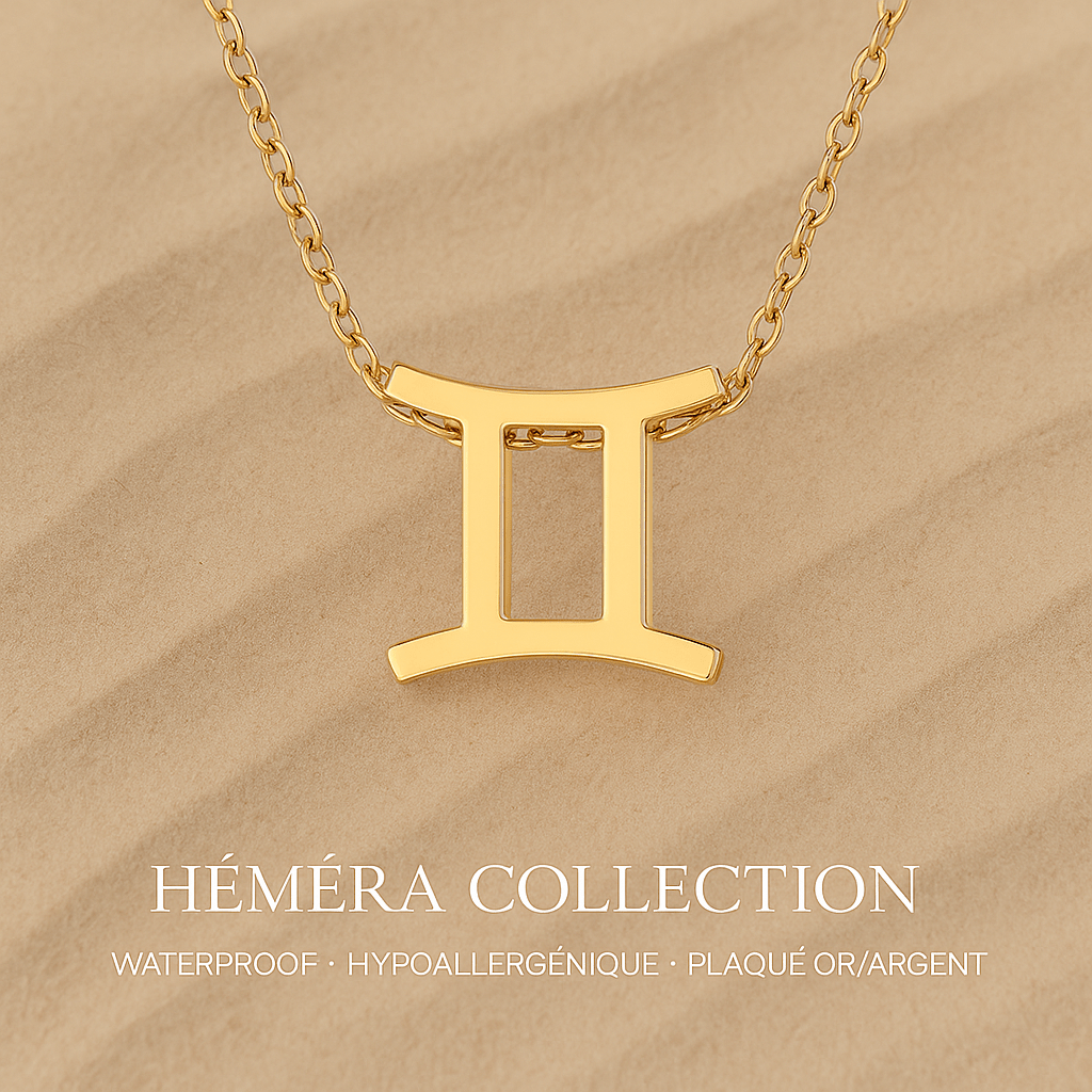 Collier Gémeaux zodiaque waterproof & hypoallergénique HÉMÉRA