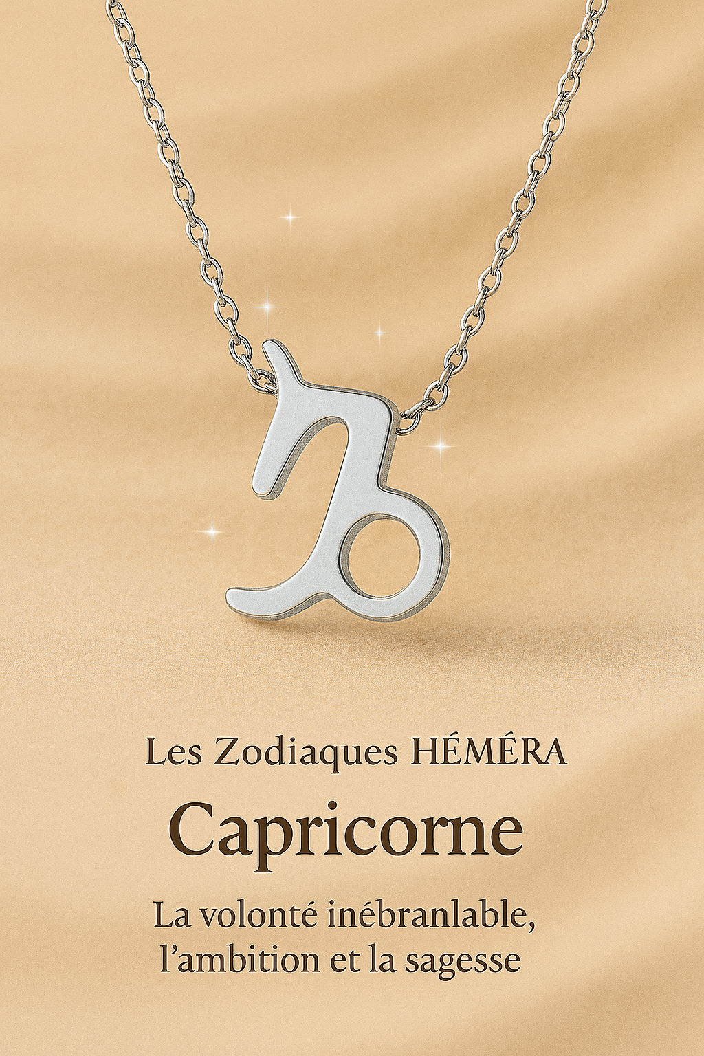 Collier Capricorne zodiaque waterproof & hypoallergénique HÉMÉRA